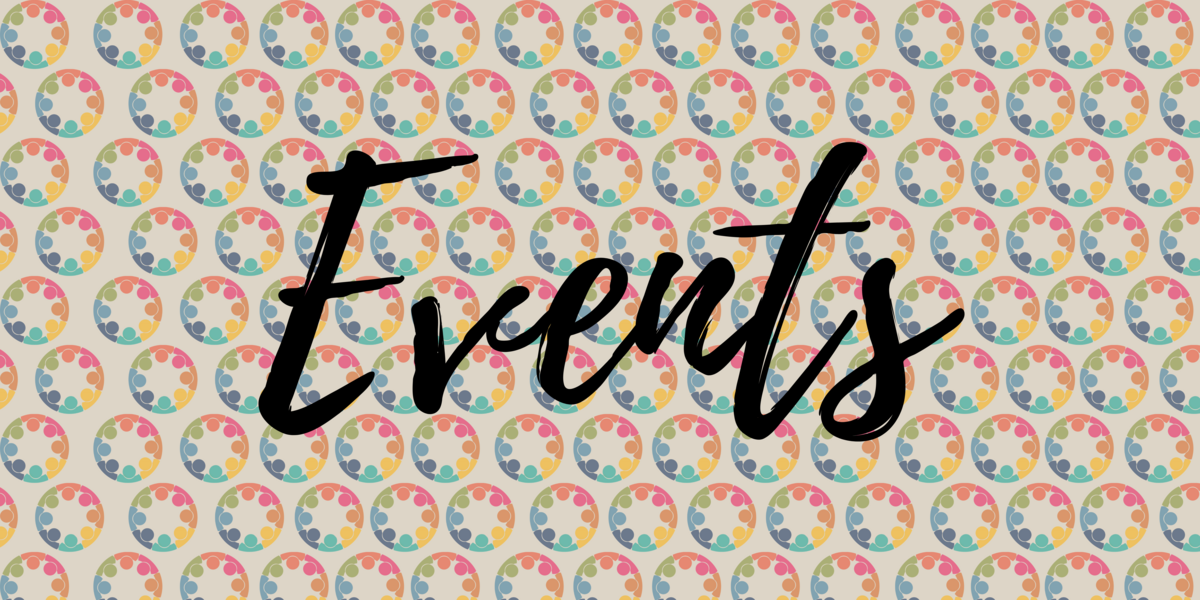 "Events" in large black font, CWN colorful logo in background
